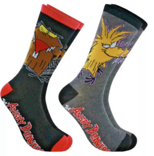 ANGRY BEAVERS Mens 2 Pair Socks - Novelty Socks for Less