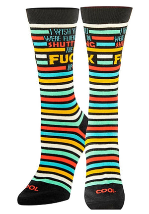 COOL SOCKS BRAND LADIES ‘I WISH YOU WERE FLUENT IN SHUTTING THE FUCK UP SOCKS’ - Novelty Socks for Less