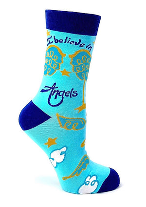 FABDAZ Brand Ladies I BELIEVE IN ANGELS Socks - Novelty Socks for Less