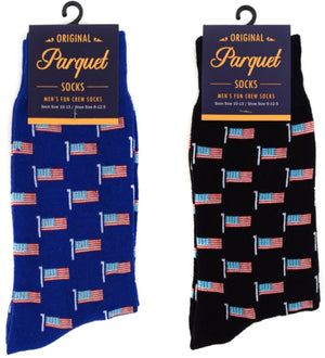 PARQUET BRAND MEN’S AMERICAN FLAG SOCKS (CHOOSE COLOR) - Novelty Socks for Less