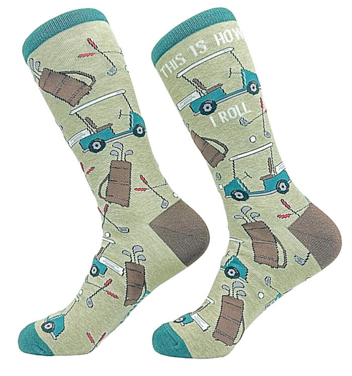 CRAZY DOG Brand Men’s GOLF Socks ‘THIS IS HOW I ROLL’