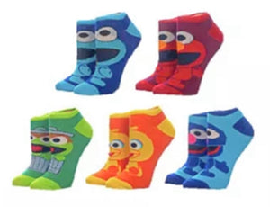 SESAME STREET Ladies 5 Pair ANKLE Socks BIOWORLD BRAND - Novelty Socks for Less