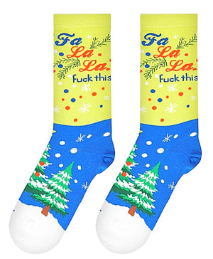 COOL SOCKS BRAND LADIES CHRISTMAS SOCKS ‘FA LA LA… FUCK THIS.’ - Novelty Socks for Less