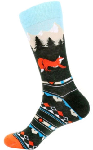 PARQUET BRAND Men's RED FOX Socks - Novelty Socks for Less