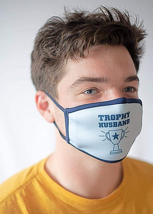 FUNATIC Brand Adult TROPHY HUSBAND Face Mask - Novelty Socks for Less