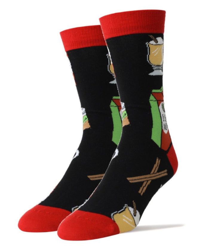 OOOH YEAH Brand Men's CHRISTMAS Socks ‘EGG NOG’