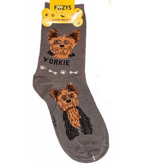 FOOZYS Ladies 2 Pair YORKIE Dog Socks - Novelty Socks for Less