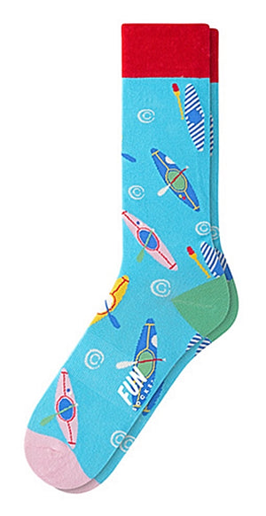 FUN SOCKS Brand Men’s KAYAKS Socks - Novelty Socks for Less