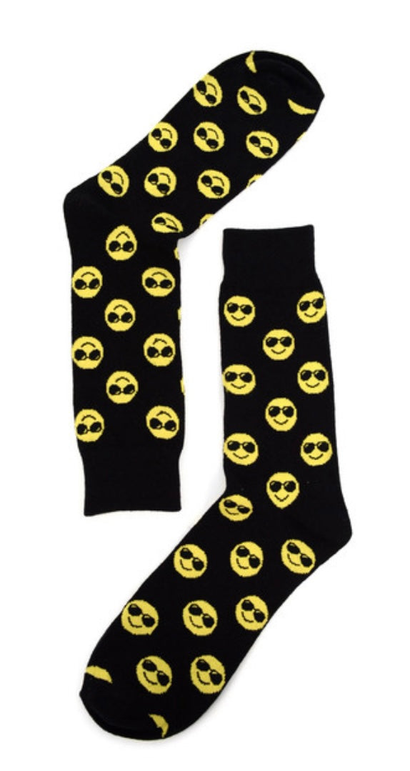 PARQUET BRAND MEN'S COOL SMILEY FACE SOCKS