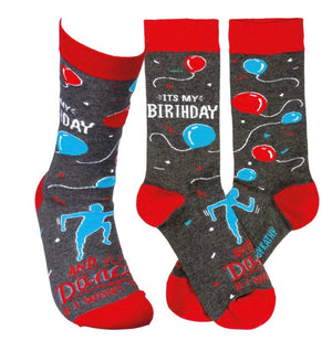 PRIMITIVES BY KATHY Unisex ‘IT’S MY BIRTHDAY’ Socks - Novelty Socks for Less
