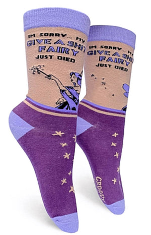 GROOVY THINGS BRAND LADIES ‘I’M SORRY MY GIVE A SHIT FAIRY JUST DIED’ SOCKS - Novelty Socks for Less