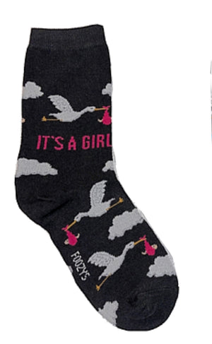 FOOZYS BRAND LADIES NEW MOM SOCKS CHOOSE ‘IT’S A BOY OR GIRL’ - Novelty Socks for Less