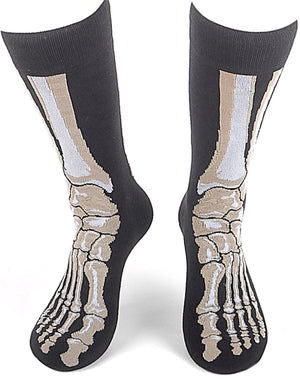 PARQUET BRAND Men’s SKELETON FEET Halloween Socks - Novelty Socks for Less