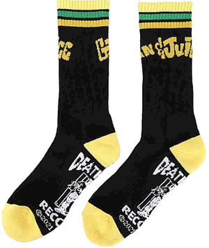 DEATH ROW RECORDS Men’s Crew Socks ‘GIN & JUICE’ BIOWORLD Brand - Novelty Socks for Less