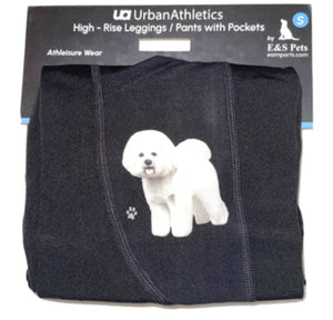 URBAN ATHLETICS Ladies BICHON FRISE High Rise Leggings With Pockets E&S Pets - Novelty Socks for Less