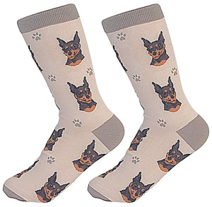 SOCK DADDY Brand MINIATURE PINSCHER (MIN-PIN) Dog Unisex By E&S Pets - Novelty Socks for Less