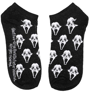 GHOSTFACE LADIES 5 PAIR OF ANKLE SOCKS BIOWORLD BRAND - Novelty Socks for Less