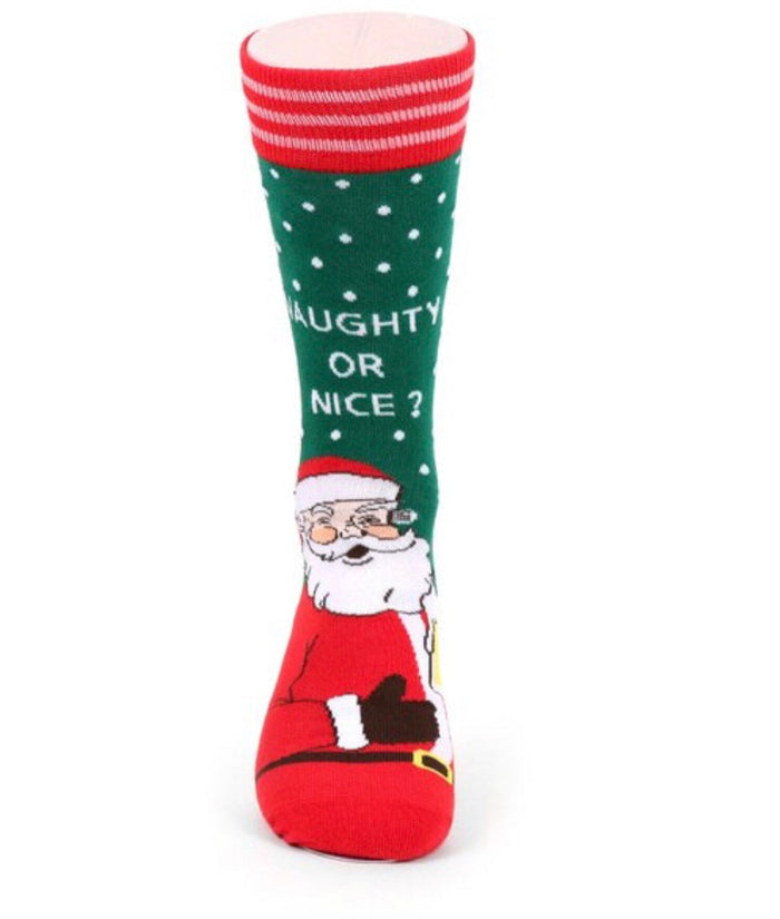 NAUGHTY OR NICE Men’s SANTA CLAUS CHRISTMAS SOCKS Parquet Brand