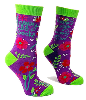 FABDAZ Brand Ladies HAPPY SOCKS HAPPY LIFE HAPPY MIND Socks - Novelty Socks for Less