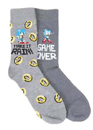 SONIC THE HEDGEHOG Men’s 2 Pair Of Socks ‘GAME OVER’ - Novelty Socks for Less