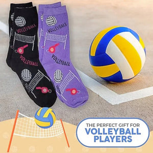 FOOZYS BRAND Ladies 2 Pair VOLLEYBALL Socks - Novelty Socks for Less