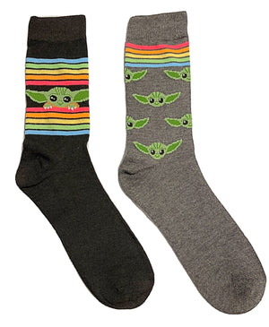 STAR WARS Men’s 2 Pair Of BABY YODA PRIDE Socks - Novelty Socks for Less