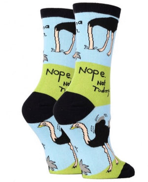 OOOH GEEZ LADIES OSTRICH Says ‘NOT GONNA HAPPEN’ NOPE - Novelty Socks for Less