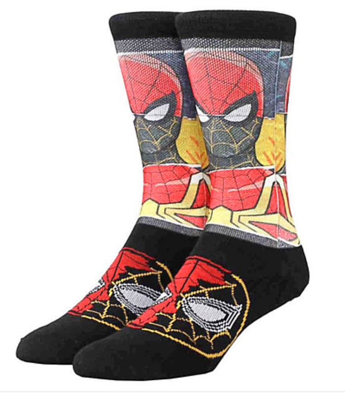 MARVEL SPIDER-MAN Men’s SUBLIMATED Crew Socks BIOWORLD Brand