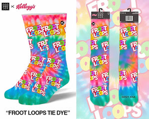 KELLOGGS FROOT LOOPS Men’s TIE DYE Socks ODD SOX Brand - Novelty Socks for Less