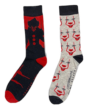 IT CHAPTER 2 THE MOVIE Men’s 2 Pair Of HALLOWEEN PENNYWISE Socks - Novelty Socks for Less