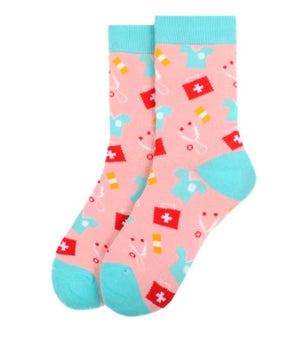 PARQUET BRAND Ladies DOCTOR/NURSE/EMT Socks - Novelty Socks for Less
