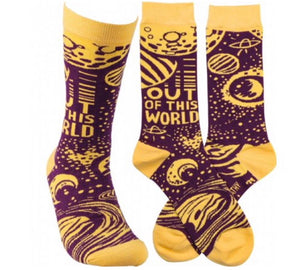 Primitives by Kathy lol Unisex novelty Socks ‘OUT OF THIS WORLD’ - Novelty Socks for Less