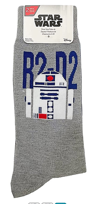 STAR WARS Men’s 2 Pair Of Socks R2-D2 & C-3PO - Novelty Socks for Less