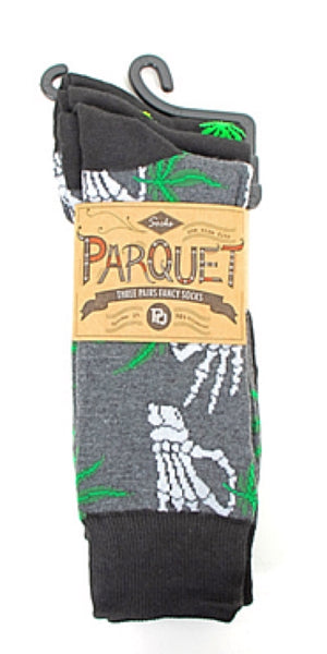 Parquet Brand Men’s 3 PAIR OF MARIJUANA Socks 'HAVE A NICE TRIP' - Novelty Socks for Less