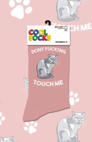COOL SOCKS Ladies Cat DON’T TOUCH ME - Novelty Socks for Less