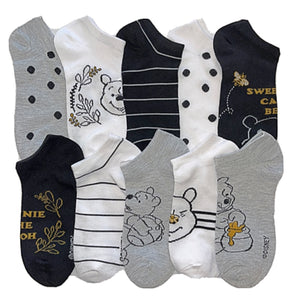 DISNEY WINNIE THE POOH Ladies 10 Pair Of Low Show Socks ‘SWEET AS CAN BE’ - Novelty Socks for Less