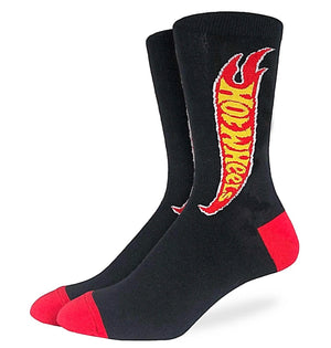 GOOD LUCK SOCK Brand Men’s HOT WHEELS LOGO Crew Socks - Novelty Socks for Less