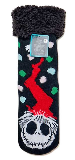 DISNEY Ladies THE NIGHTMARE BEFORE CHRISTMAS SHERPA SLIPPER SOCKS - Novelty Socks for Less