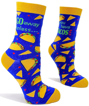 FABDAZ Brand Ladies ‘GO AWAY UNLESS YOU HAVE TACOS’ Socks - Novelty Socks for Less