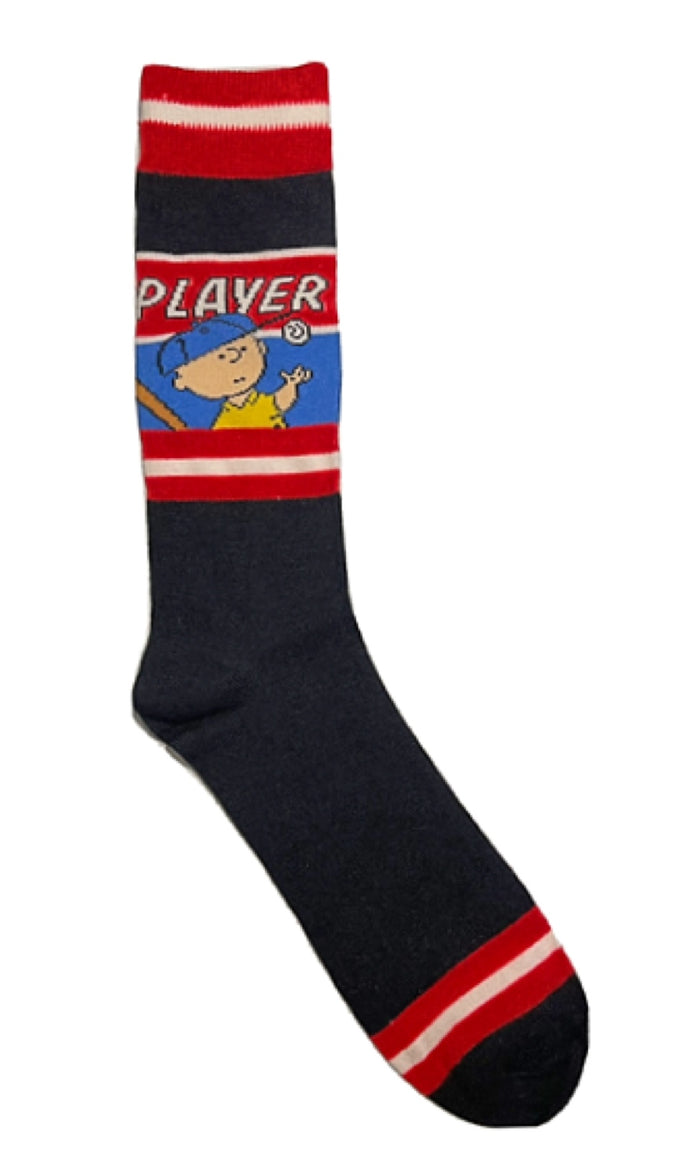PEANUTS Men's CHARLIE BROWN BASEBALL Socks ‘PLAYER’