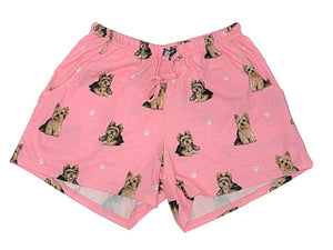 COMFIES LOUNGE PJ SHORTS Ladies YORKIE Dog By E&S PETS - Novelty Socks for Less