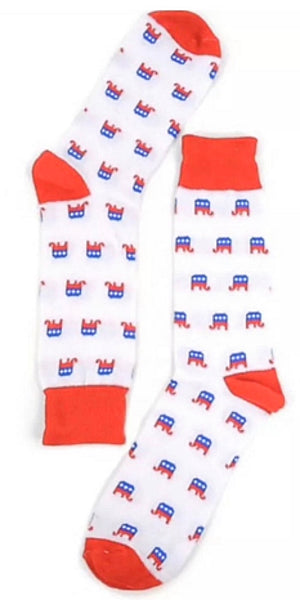 Parquet Brand Men’s REPUBLICAN ELEPHANT SOCKS - Novelty Socks for Less
