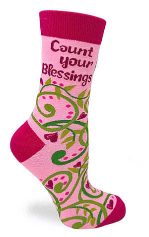 FABDAZ Brand Ladies COUNT YOUR BLESSINGS Socks - Novelty Socks for Less