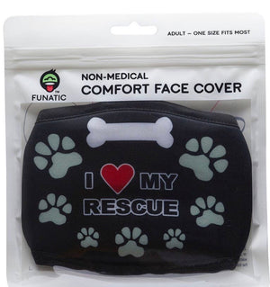 FUNATIC BRAND ADULT Face Mask ‘I LOVE MY RESCUE’ - Novelty Socks for Less