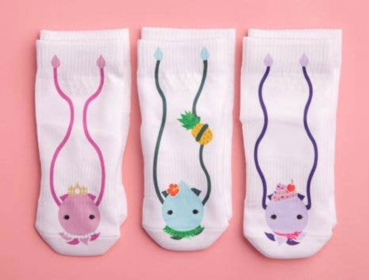 SQUID SOCKS Brand UNISEX Infant/Toddler 3 Pair Of STAY ON Socks ‘CLAIRE COLLECTION’ - Novelty Socks for Less