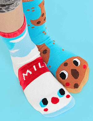 PALS SOCKS Brand Unisex MILK & COOKIES Mismatched Socks (CHOOSE SIZE) - Novelty Socks for Less