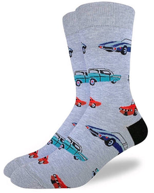 GOOD LUCK SOCK Brand Men’s MUSCLE CARS Socks - Novelty Socks for Less