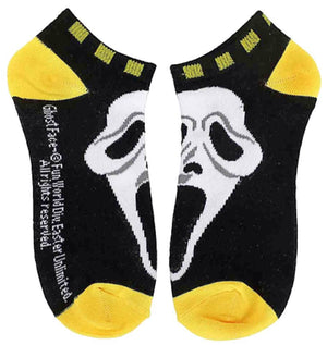 GHOSTFACE LADIES 5 PAIR OF ANKLE SOCKS BIOWORLD BRAND - Novelty Socks for Less