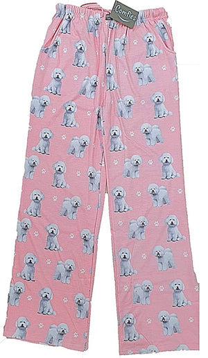 COMFIES Unisex BICHON FRISE Pajama Bottoms E&S Pets (CHOOSE SIZE) - Novelty Socks for Less