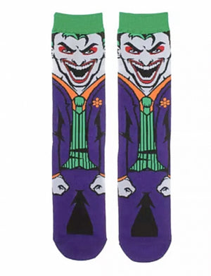 DC COMICS MEN’S THE JOKER  360 Socks BIOWORLD BRAND - Novelty Socks for Less